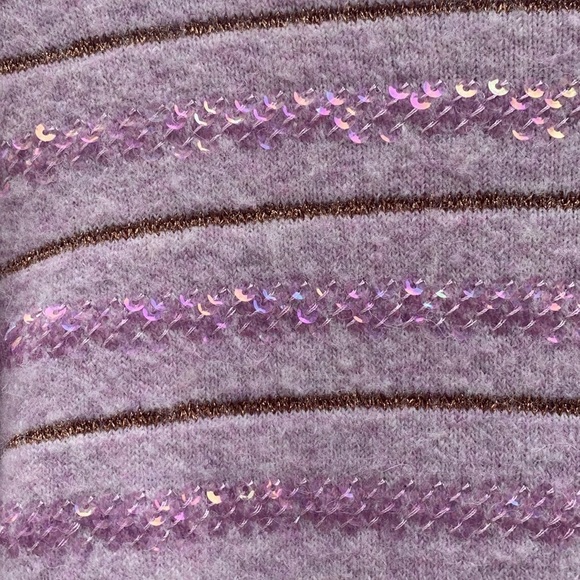 J. crew Sequin Striped Sweater in Supersoft Yarn in Lavender size M - Picture 5 of 12